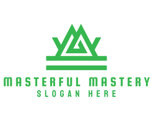 Green Tribal Mountain logo design