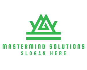 Green Tribal Mountain logo design