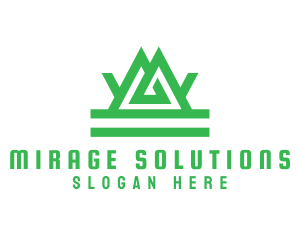 Green Tribal Mountain logo design