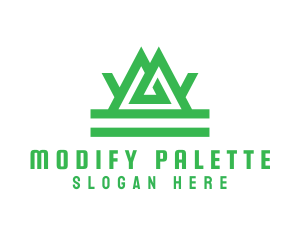 Green Tribal Mountain logo design