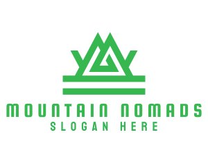 Green Tribal Mountain logo design