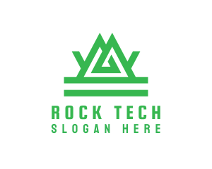 Green Tribal Mountain logo