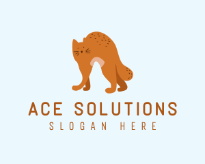 Playful Cat Letter A logo design