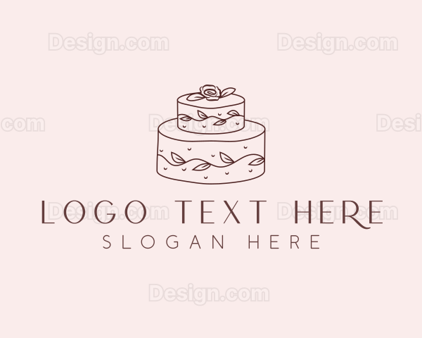 Floral Cake Dessert Logo