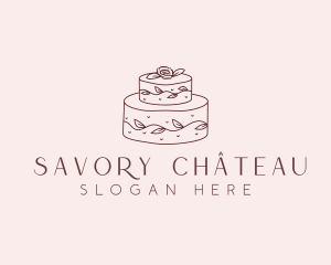 Floral Cake Dessert logo design