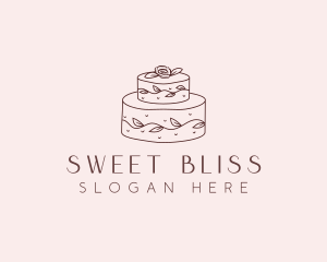 Floral Cake Dessert logo design