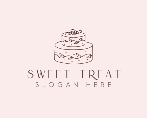 Floral Cake Dessert logo design