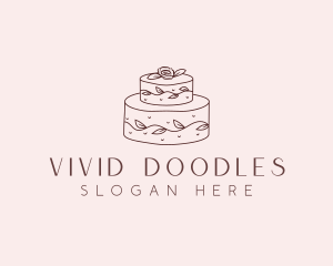 Floral Cake Dessert logo design