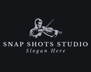 Violin Musician Instrument logo design