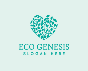 Eco Heart Plant logo design