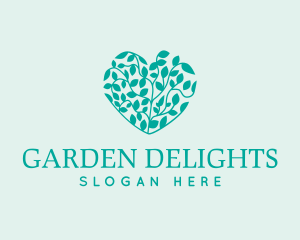 Eco Heart Plant logo design