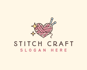 Heart Yarn Crochet logo design