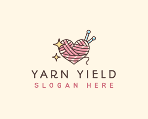 Heart Yarn Crochet logo design