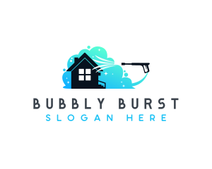 Clean Bubbles Pressure Washer logo design