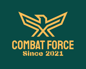 Golden Military Eagle  logo design