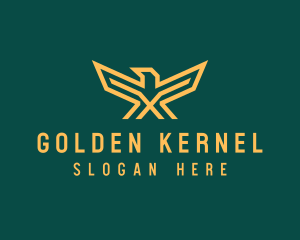 Golden Military Eagle  logo design