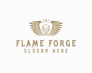 Rock and Roll Flame logo design