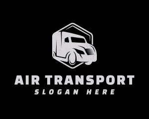 Truck Transportation Hexagon logo design