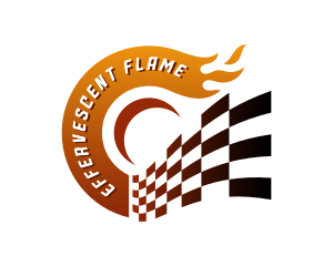 Racing Flag Flame logo design