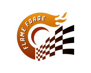 Racing Flag Flame logo design