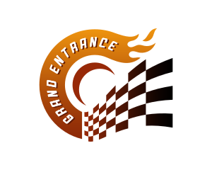 Racing Flag Flame logo design