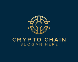 Crypto Circuit Letter C logo design