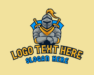 Virtual - Knight Gaming Shield logo design