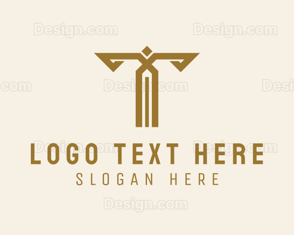 Gold Luxury Letter T Logo