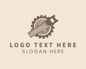 Slab - Saw Blade Log Carpentry logo design