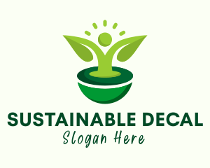 Human Leaf Sustainability logo design