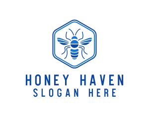 Cool Hexagon Bee logo design