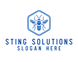 Cool Hexagon Bee logo design