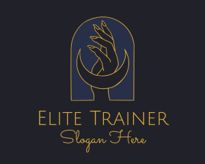 Mystic Lunar Moon Hand logo design