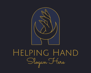 Mystic Lunar Moon Hand logo design