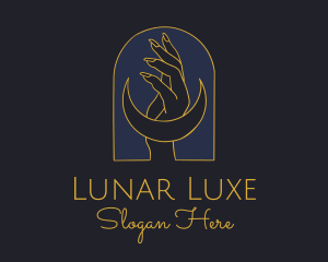 Mystic Lunar Moon Hand logo design