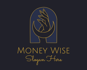 Mystic Lunar Moon Hand logo design