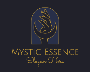 Mystic Lunar Moon Hand logo design