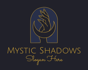 Mystic Lunar Moon Hand logo design