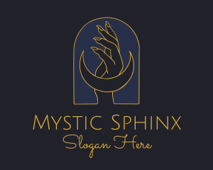 Mystic Lunar Moon Hand logo design