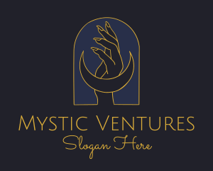 Mystic Lunar Moon Hand logo design