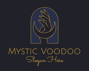 Mystic Lunar Moon Hand logo design