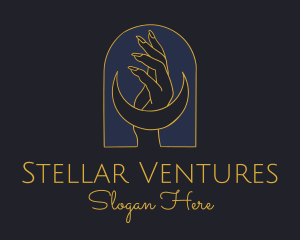 Mystic Lunar Moon Hand logo design