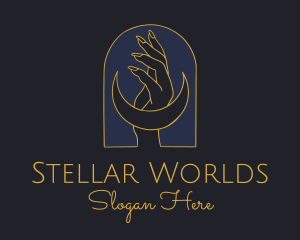 Mystic Lunar Moon Hand logo design