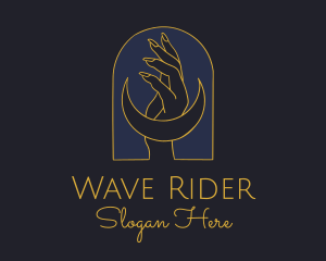 Mystic Lunar Moon Hand logo design