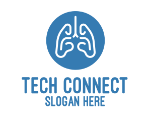 Blue Respiratory Lungs Logo