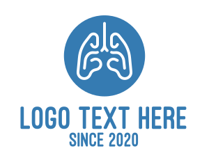 Oxygen - Blue Respiratory Lungs logo design