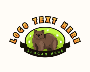 Animal Wombat Zoo Logo