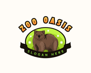 Animal Wombat Zoo logo design