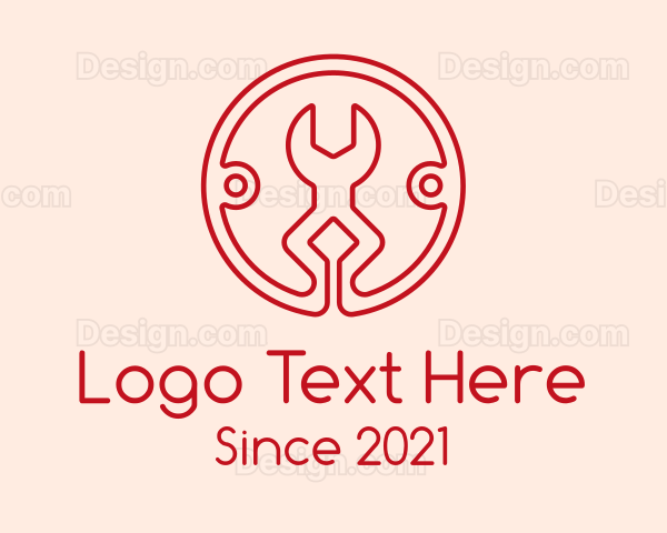 Red Repair Wrench Logo