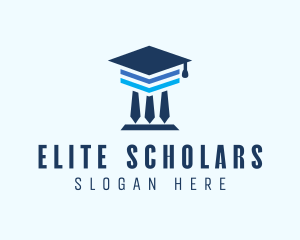 Graduation Cap Pillar  logo design